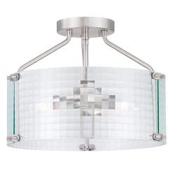 Westlyn 15 in. 3-Light Brushed Nickel Semi-Flush Mount by Home Decorators Collection -Outlet Home Decorators Collection Store brushed nickel home decorators collection flush mount lights 8002hdcbn 77 1000