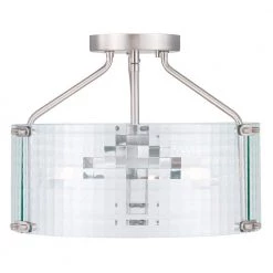 Westlyn 15 in. 3-Light Brushed Nickel Semi-Flush Mount by Home Decorators Collection -Outlet Home Decorators Collection Store brushed nickel home decorators collection flush mount lights 8002hdcbn fa 1000