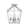 Weyburn 16.5 in. 4-Light Brushed Nickel Lantern Farmhouse Semi-Flush Mount Kitchen Ceiling Light Fixture by Home Decorators Collection -Outlet Home Decorators Collection Store brushed nickel home decorators collection flush mount lights c5596 bn 64 1000