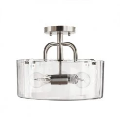 Shirwell 3-Light Brushed Nickel Semi-Flush Mount with Clear Glass Shade by Home Decorators Collection 12 Shirwell 3-Light Brushed Nickel Semi-Flush Mount with Clear Glass Shade by Home Decorators Collection -Outlet Home Decorators Collection Store brushed nickel home decorators collection flush mount lights ds18178 a0 1000