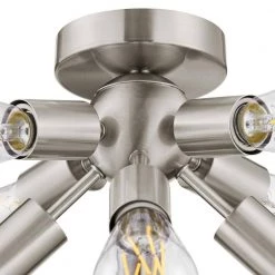 Adriel 17.13 in. 8-Light Brushed Nickel Flush Mount by Home Decorators Collection -Outlet Home Decorators Collection Store brushed nickel home decorators collection flush mount lights dshd19549f1 1d 1000