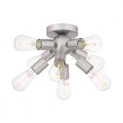 Adriel 17.13 in. 8-Light Brushed Nickel Flush Mount by Home Decorators Collection -Outlet Home Decorators Collection Store brushed nickel home decorators collection flush mount lights dshd19549f1 4f 1000