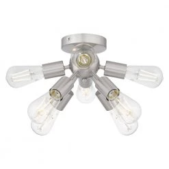 Adriel 17.13 in. 8-Light Brushed Nickel Flush Mount by Home Decorators Collection