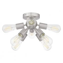 Adriel 17.13 in. 8-Light Brushed Nickel Flush Mount by Home Decorators Collection -Outlet Home Decorators Collection Store brushed nickel home decorators collection flush mount lights dshd19549f1 c3 1000