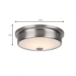 Versailles 12 in. Brushed Nickel LED Flush Mount Ceiling Light with White Glass Shade by Home Decorators Collection -Outlet Home Decorators Collection Store brushed nickel home decorators collection flush mount lights hd 1559bn 40 1000