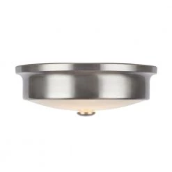 Versailles 12 in. Brushed Nickel LED Flush Mount Ceiling Light with White Glass Shade by Home Decorators Collection -Outlet Home Decorators Collection Store brushed nickel home decorators collection flush mount lights hd 1559bn 76 1000