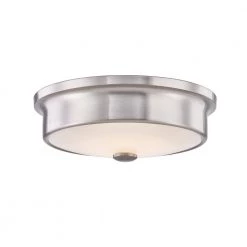 Versailles 12 in. Brushed Nickel LED Flush Mount Ceiling Light with White Glass Shade by Home Decorators Collection -Outlet Home Decorators Collection Store brushed nickel home decorators collection flush mount lights hd 1559bn c3 1000