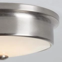 Versailles 12 in. Brushed Nickel LED Flush Mount Ceiling Light with White Glass Shade by Home Decorators Collection -Outlet Home Decorators Collection Store brushed nickel home decorators collection flush mount lights hd 1559bn d4 1000