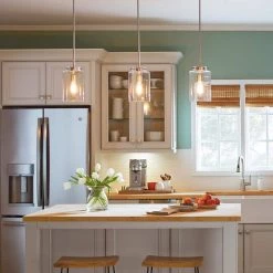 Mullins 1-Light Brushed Nickel Mini Pendant with Clear Glass Shade by Home Decorators Collection -Outlet Home Decorators Collection Store brushed nickel home decorators collection pendant lights 27228 76 1000