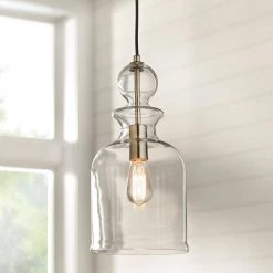 8.38 in. 1-Light Brushed Nickel Pendant with Clear Glass Shade by Home Decorators Collection 9 8.38 in. 1-Light Brushed Nickel Pendant with Clear Glass Shade by Home Decorators Collection -Outlet Home Decorators Collection Store brushed nickel home decorators collection pendant lights 7942hdc 40 1000