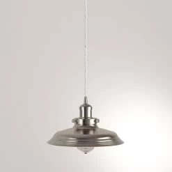 1-Light Vintage Brushed Nickel Shade Pendant with Solid Case Socket Holder by Home Decorators Collection -Outlet Home Decorators Collection Store brushed nickel home decorators collection pendant lights tnp39111 31 1000
