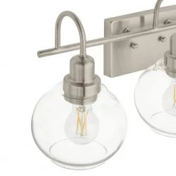 Halyn 23 in. 3-Light Brushed Nickel Bathroom Vanity Light with Clear Glass Shades by Home Decorators Collection -Outlet Home Decorators Collection Store brushed nickel home decorators collection vanity lighting 1019hdcbndi 66 1000