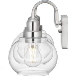 Halyn 23 in. 3-Light Brushed Nickel Bathroom Vanity Light with Clear Glass Shades by Home Decorators Collection -Outlet Home Decorators Collection Store brushed nickel home decorators collection vanity lighting 1019hdcbndi 76 1000