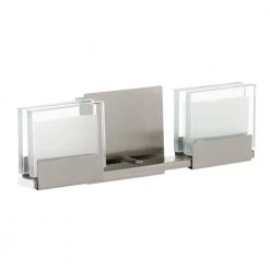 VICINO 2-Light Brushed Nickel Integrated LED Bathroom Vanity Light Bar by Home Decorators Collection -Outlet Home Decorators Collection Store brushed nickel home decorators collection vanity lighting 205115a 1f 1000