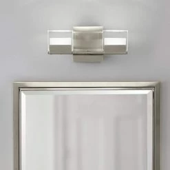 VICINO 2-Light Brushed Nickel Integrated LED Bathroom Vanity Light Bar by Home Decorators Collection -Outlet Home Decorators Collection Store brushed nickel home decorators collection vanity lighting 205115a 40 1000