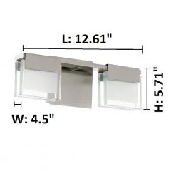 VICINO 2-Light Brushed Nickel Integrated LED Bathroom Vanity Light Bar by Home Decorators Collection -Outlet Home Decorators Collection Store brushed nickel home decorators collection vanity lighting 205115a 4f 1000