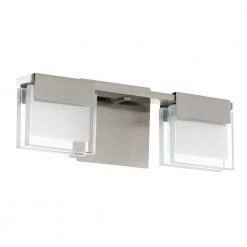 VICINO 2-Light Brushed Nickel Integrated LED Bathroom Vanity Light Bar by Home Decorators Collection -Outlet Home Decorators Collection Store brushed nickel home decorators collection vanity lighting 205115a c3 1000