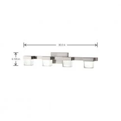 40-Watt Equivalent 4-Light Brushed Nickel Integrated LED Vanity Light with White Glass by Home Decorators Collection -Outlet Home Decorators Collection Store brushed nickel home decorators collection vanity lighting 22814 31 1000