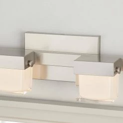40-Watt Equivalent 4-Light Brushed Nickel Integrated LED Vanity Light with White Glass by Home Decorators Collection -Outlet Home Decorators Collection Store brushed nickel home decorators collection vanity lighting 22814 40 1000