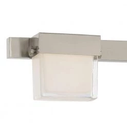 40-Watt Equivalent 4-Light Brushed Nickel Integrated LED Vanity Light with White Glass by Home Decorators Collection -Outlet Home Decorators Collection Store brushed nickel home decorators collection vanity lighting 22814 66 1000