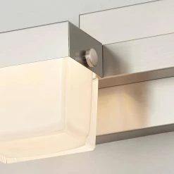 40-Watt Equivalent 4-Light Brushed Nickel Integrated LED Vanity Light with White Glass by Home Decorators Collection -Outlet Home Decorators Collection Store brushed nickel home decorators collection vanity lighting 22814 a0 1000