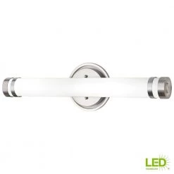 Otez Brushed Nickel LED Vanity Light with Tube Etched Glass by Home Decorators Collection -Outlet Home Decorators Collection Store brushed nickel home decorators collection vanity lighting 22832 66 1000