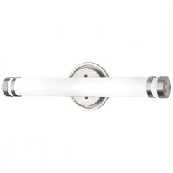 Otez Brushed Nickel LED Vanity Light with Tube Etched Glass by Home Decorators Collection -Outlet Home Decorators Collection Store brushed nickel home decorators collection vanity lighting 22832 c3 1000