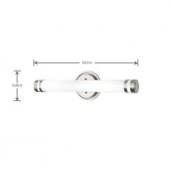 Otez Brushed Nickel LED Vanity Light with Tube Etched Glass by Home Decorators Collection -Outlet Home Decorators Collection Store brushed nickel home decorators collection vanity lighting 22832 d4 1000