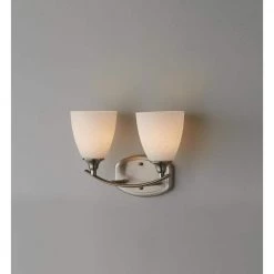 Stansbury Collection 2-Light Brushed Nickel Bathroom Vanity Light with Glass Shades by Home Decorators Collection -Outlet Home Decorators Collection Store brushed nickel home decorators collection vanity lighting 7918hdc 40 1000