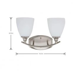 Stansbury Collection 2-Light Brushed Nickel Bathroom Vanity Light with Glass Shades by Home Decorators Collection -Outlet Home Decorators Collection Store brushed nickel home decorators collection vanity lighting 7918hdc 44 1000