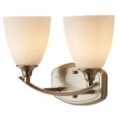Stansbury Collection 2-Light Brushed Nickel Bathroom Vanity Light with Glass Shades by Home Decorators Collection -Outlet Home Decorators Collection Store brushed nickel home decorators collection vanity lighting 7918hdc a0 1000