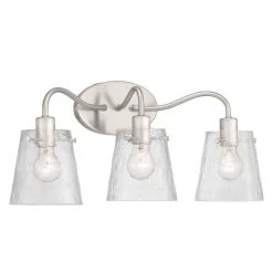 Archdale 3-Light Brushed Nickel Vanity Light with Clear Water Glass by Home Decorators Collection -Outlet Home Decorators Collection Store brushed nickel home decorators collection vanity lighting 7985hdcbn 76 1000
