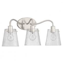 Archdale 3-Light Brushed Nickel Vanity Light with Clear Water Glass by Home Decorators Collection -Outlet Home Decorators Collection Store brushed nickel home decorators collection vanity lighting 7985hdcbn a0 1000