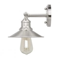 Glenhurst 16 in. 2-Light Brushed Nickel Farmhouse Bathroom Vanity Light Fixture with Metal Shades by Home Decorators Collection -Outlet Home Decorators Collection Store brushed nickel home decorators collection vanity lighting hd 8002 bn 1d 1000