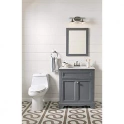 Glenhurst 16 in. 2-Light Brushed Nickel Farmhouse Bathroom Vanity Light Fixture with Metal Shades by Home Decorators Collection -Outlet Home Decorators Collection Store brushed nickel home decorators collection vanity lighting hd 8002 bn 1f 1000