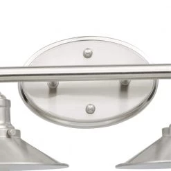Glenhurst 16 in. 2-Light Brushed Nickel Farmhouse Bathroom Vanity Light Fixture with Metal Shades by Home Decorators Collection -Outlet Home Decorators Collection Store brushed nickel home decorators collection vanity lighting hd 8002 bn c3 1000
