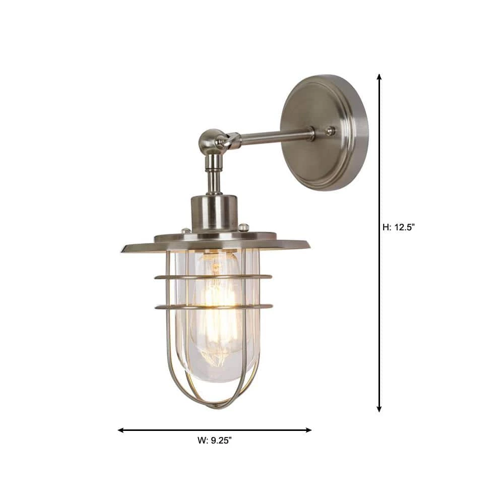 1-Light Brushed Nickel Wall Sconce by Home Decorators Collection 5 1-Light Brushed Nickel Wall Sconce by Home Decorators Collection - Image 3