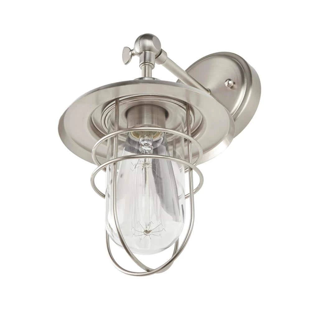 1-Light Brushed Nickel Wall Sconce by Home Decorators Collection 7 1-Light Brushed Nickel Wall Sconce by Home Decorators Collection - Image 5