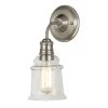 5.1 in. 1-Light Brushed Nickel Wall Sconce with Clear Glass by Home Decorators Collection -Outlet Home Decorators Collection Store brushed nickel home decorators collection wall sconces 7951hdcbn 64 1000