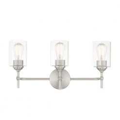 Ayelen 22 in. 3-Light Brushed Nickel Modern Bathroom Vanity Light by Home Decorators Collection