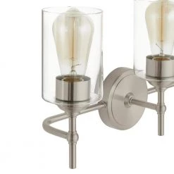 Ayelen 22 in. 3-Light Brushed Nickel Modern Bathroom Vanity Light by Home Decorators Collection -Outlet Home Decorators Collection Store brushed nickel with clear glass home decorators collection vanity lighting 39109 hbu c3 1000