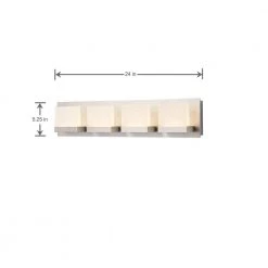 Alberson Collection 4-Light Brushed Nickel LED Vanity Light with Frosted Acrylic Shade by Home Decorators Collection -Outlet Home Decorators Collection Store brushed nickel with frosted glass home decorators collection vanity lighting 28025 hbu 40 1000