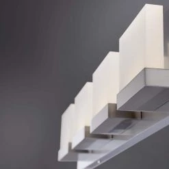 Alberson Collection 4-Light Brushed Nickel LED Vanity Light with Frosted Acrylic Shade by Home Decorators Collection -Outlet Home Decorators Collection Store brushed nickel with frosted glass home decorators collection vanity lighting 28025 hbu 44 1000