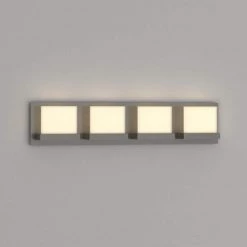 Alberson Collection 4-Light Brushed Nickel LED Vanity Light with Frosted Acrylic Shade by Home Decorators Collection -Outlet Home Decorators Collection Store brushed nickel with frosted glass home decorators collection vanity lighting 28025 hbu 4f 1000