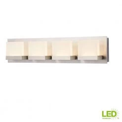 Alberson Collection 4-Light Brushed Nickel LED Vanity Light with Frosted Acrylic Shade by Home Decorators Collection -Outlet Home Decorators Collection Store brushed nickel with frosted glass home decorators collection vanity lighting 28025 hbu 76 1000