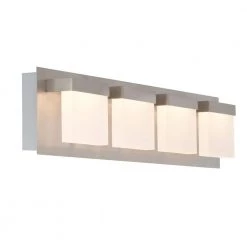 Alberson Collection 4-Light Brushed Nickel LED Vanity Light with Frosted Acrylic Shade by Home Decorators Collection -Outlet Home Decorators Collection Store brushed nickel with frosted glass home decorators collection vanity lighting 28025 hbu c3 1000