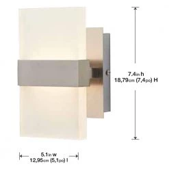 Alberson 5 in. Brushed Nickel 2-Light LED Sconce by Home Decorators Collection -Outlet Home Decorators Collection Store brushed nickel with frosted glass home decorators collection wall sconces 28616 hbur c3 1000