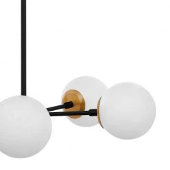 Aria 5-Light Burnished Brass and Matte Black Sputnik Pendant Chandelier Hanging Light with Opal Glass Shades by Home Decorators Collection -Outlet Home Decorators Collection Store burnished brass and matte black home decorators collection chandeliers hd 1831 i 40 1000