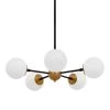 Aria 5-Light Burnished Brass and Matte Black Sputnik Pendant Chandelier Hanging Light with Opal Glass Shades by Home Decorators Collection -Outlet Home Decorators Collection Store burnished brass and matte black home decorators collection chandeliers hd 1831 i 64 1000