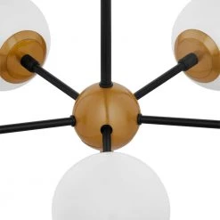 Aria 5-Light Burnished Brass and Matte Black Sputnik Pendant Chandelier Hanging Light with Opal Glass Shades by Home Decorators Collection -Outlet Home Decorators Collection Store burnished brass and matte black home decorators collection chandeliers hd 1831 i a0 1000